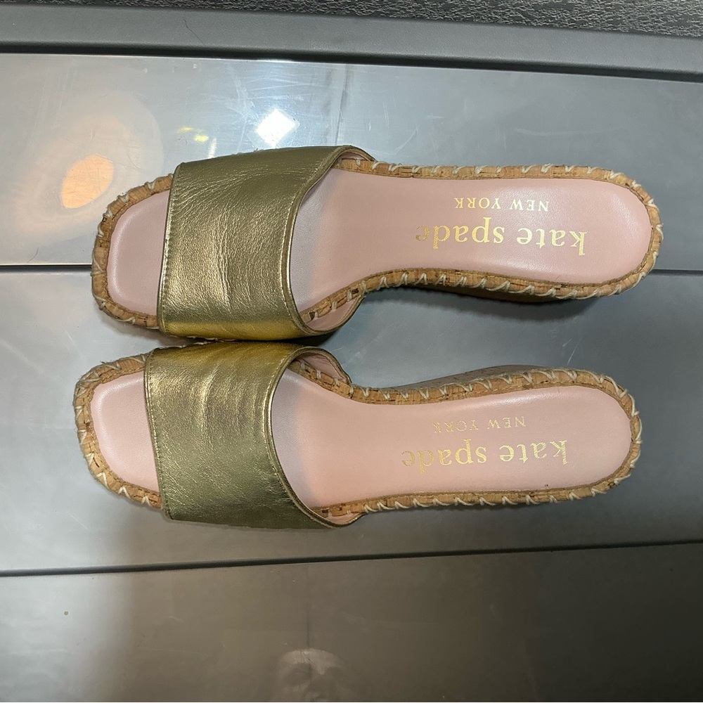kate spade new york Cosette Cork Espadrille Platform Wedge Sandals Size 10B - Picture 9 of 9